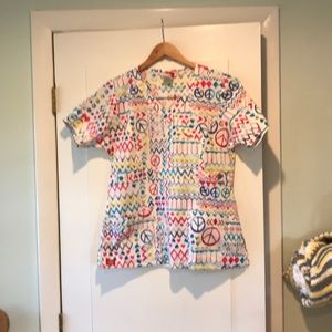 Dickies scrub top double pocket scrub top